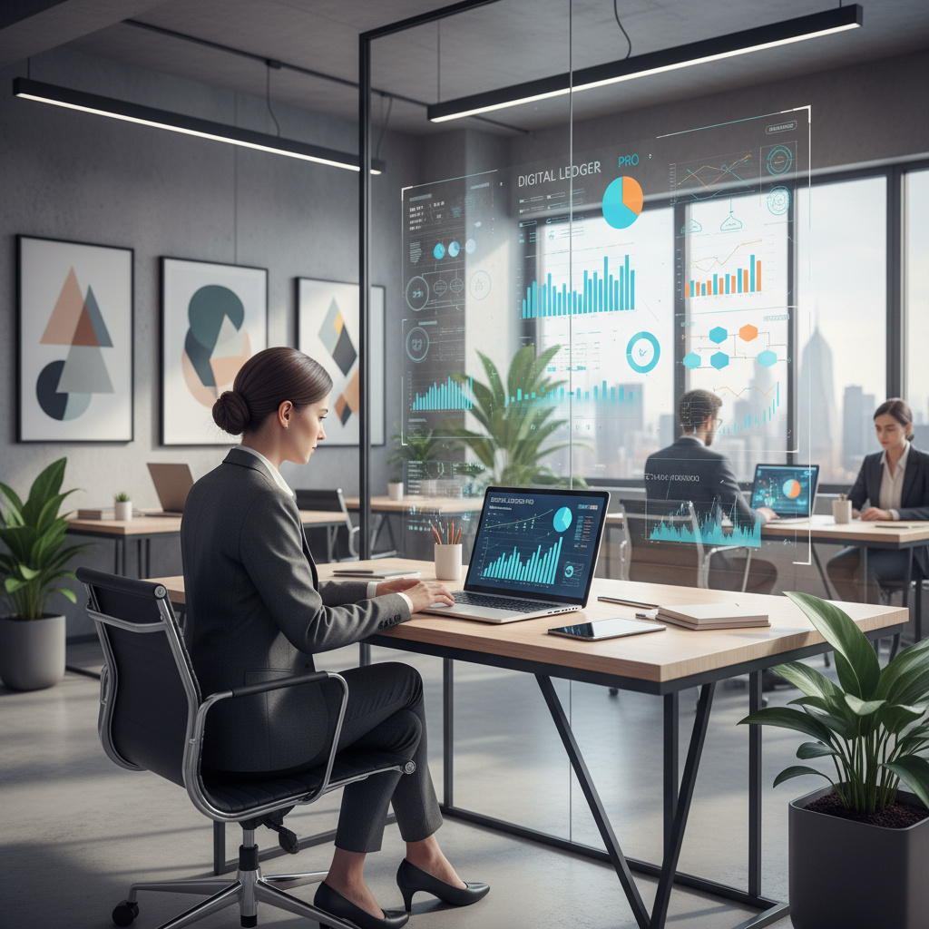 Modernes Büro mit digitaler Buchhaltung